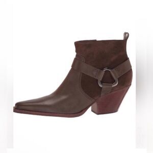 Vince Camuto Brown Leather Ankle Boots(Size 8M)